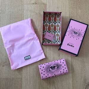 Gucci Garden Wallet Eye Dust Bag & Box 4 in x 8 in Pink Black
